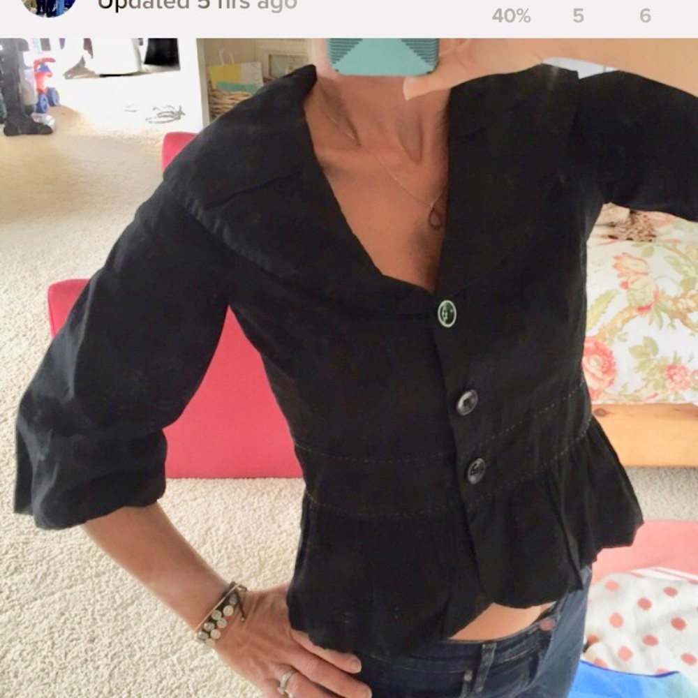 Anthropologie black 3 button jacket
